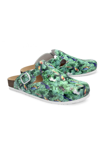 VIGO – Medizinische Clogs Damen- Parrot jungle