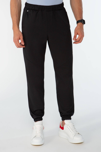 SAUMUR - jogger scrub pants - Onyx black