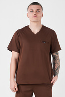 MONTPELLIER - scrub top - Chocolate Brown