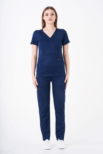 Louis Lanier Women’s Medical Set (Nantes Top, Clamart Trousers) - Dark blue