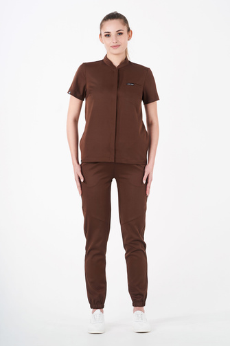 Women’s medical set Louis Lanier (Rouen top, Arles trousers) Chocolate brown