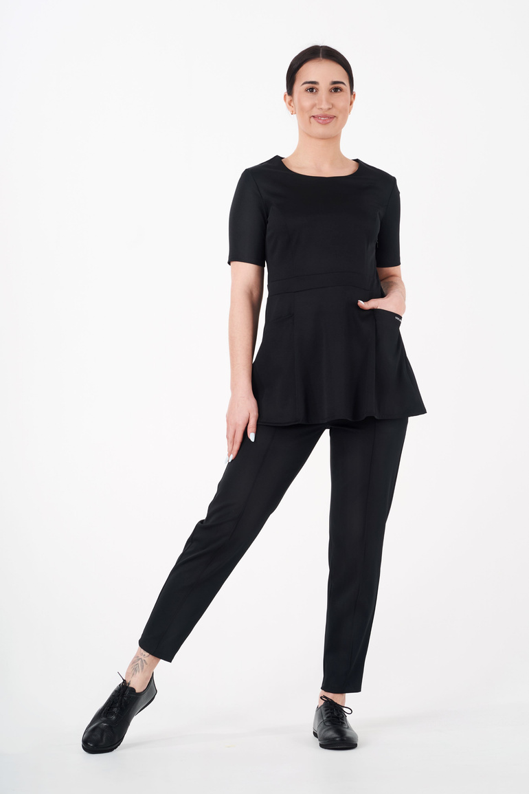 LARISA - scrub pants - Pure black