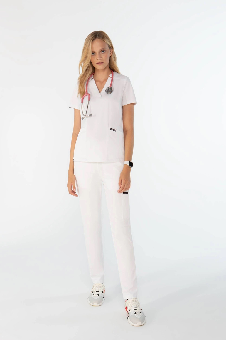 ARRAS - scrub top - Chalk white