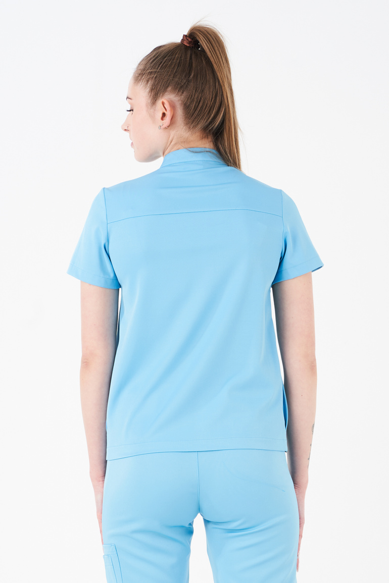 ROUEN - scrub top - Caribbean Blue