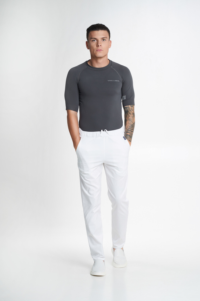 PRATO - spodnie medyczne męskie - Winter white