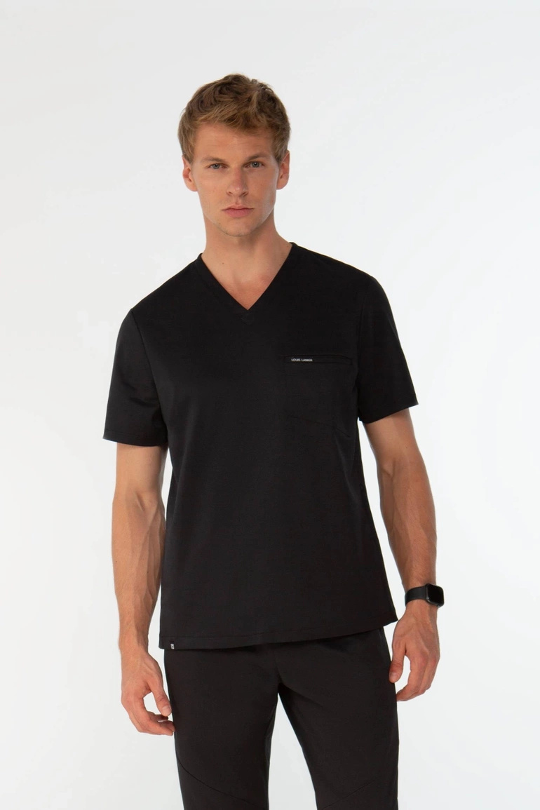 MONTPELLIER - scrub top - Pure Black