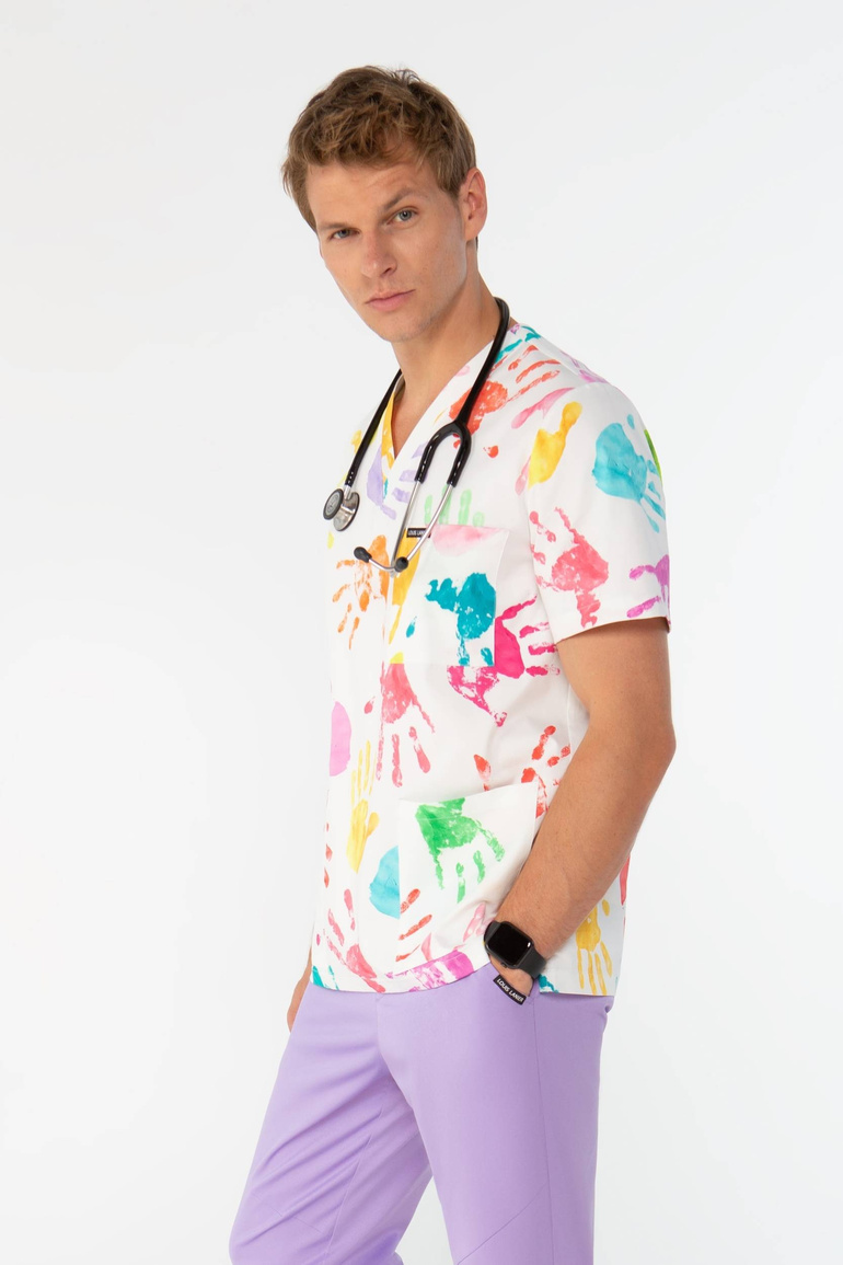 TULON - Happy hand - scrub top  