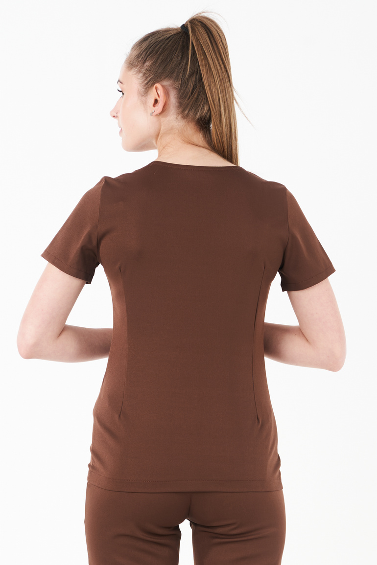 NANTES - bluza medyczna damska - Chocolate Brown