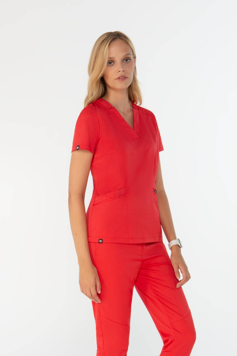 Dámský lékařský komplet Louis Lanier (halenka Arras, joggery Arles) Scarlet red