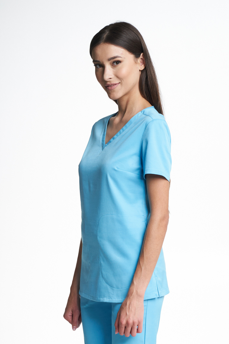 SORA - bluza medyczna damska, kolor: niebieski
