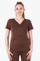 Komplet medyczny damski Louis Lanier (bluza Nantes, spodnie Clamart) - Chocolate Brown