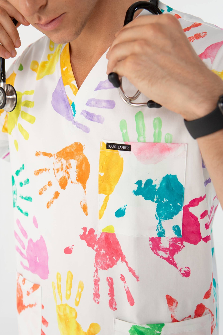 TULON - Happy hand - scrub top  