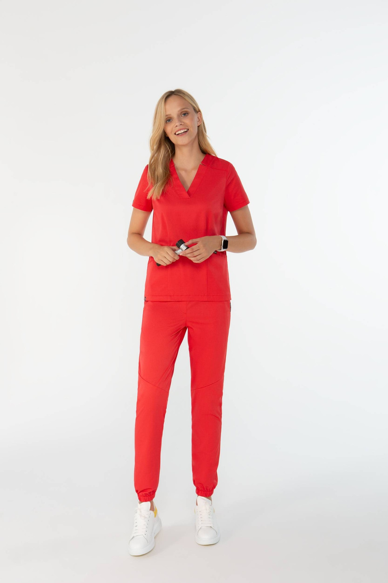 ARRAS - scrub top - Scarlet red