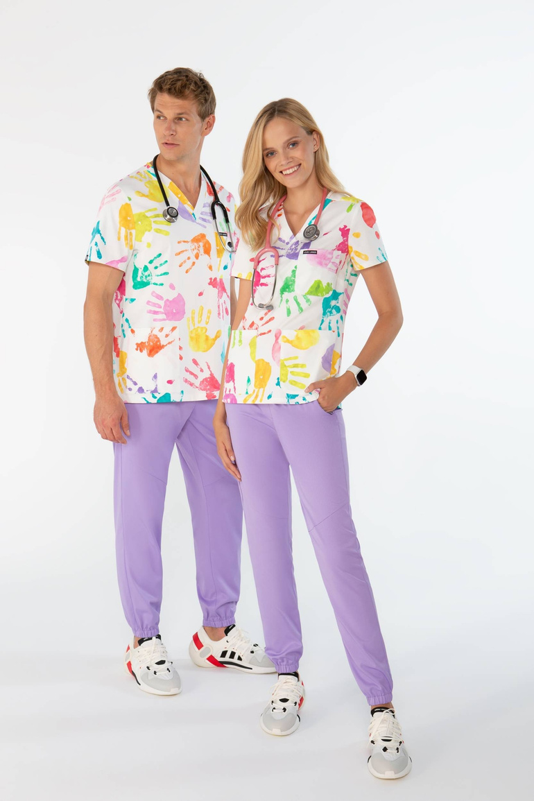 TULON - Happy hand - scrub top  