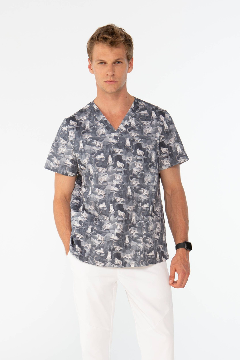 TULON - Snow leopard - scrub top