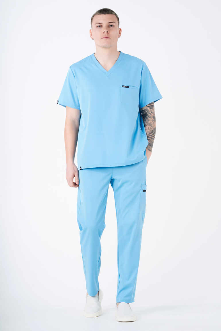 MONTPELLIER - scrub top - Caribbean Blue