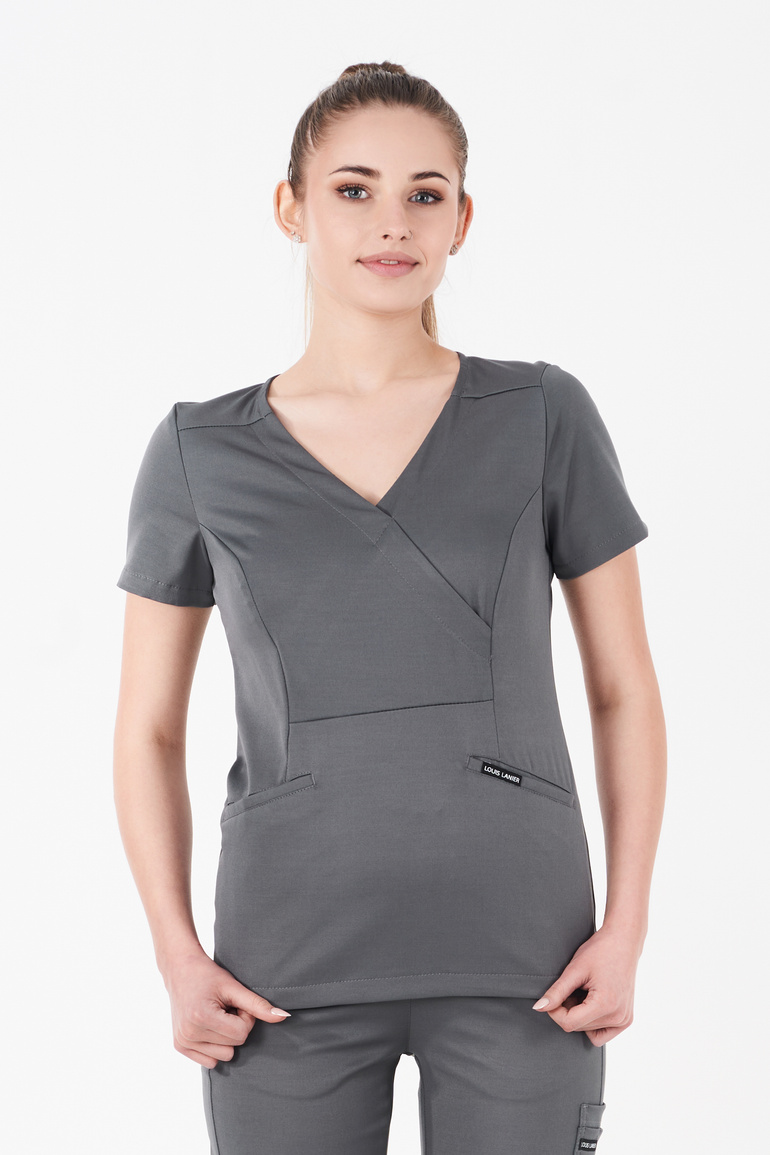 NANTES - bluza medyczna damska - Dark Grey