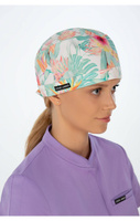 Pastel Garden - czepek medyczny damski