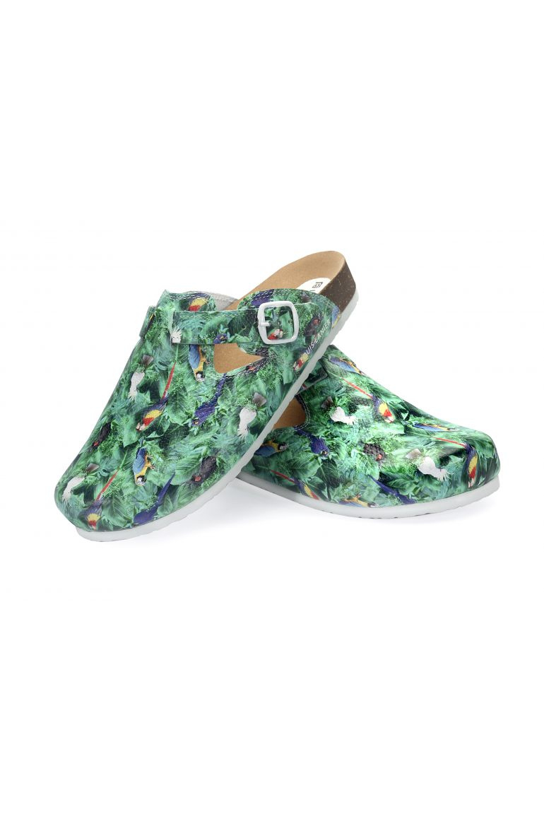 VIGO – Medizinische Clogs Damen- Parrot jungle