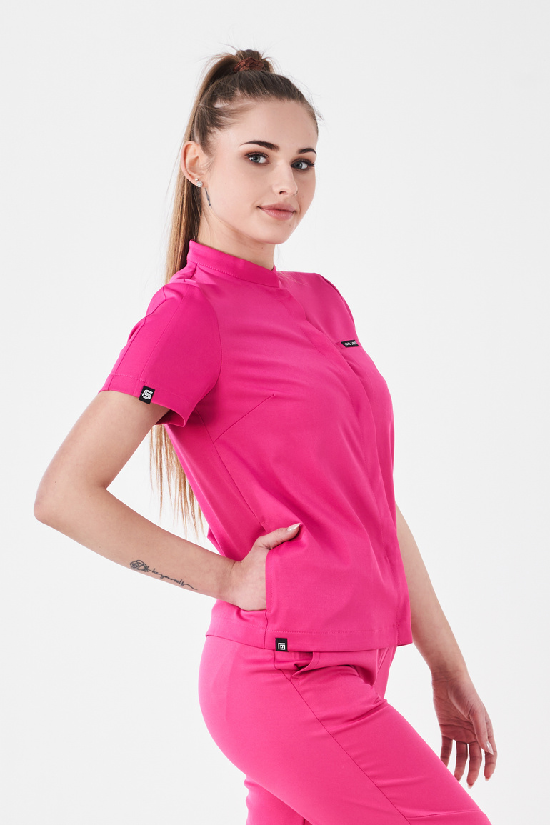 ROUEN - bluza medyczna damska - Modern Fuchsia