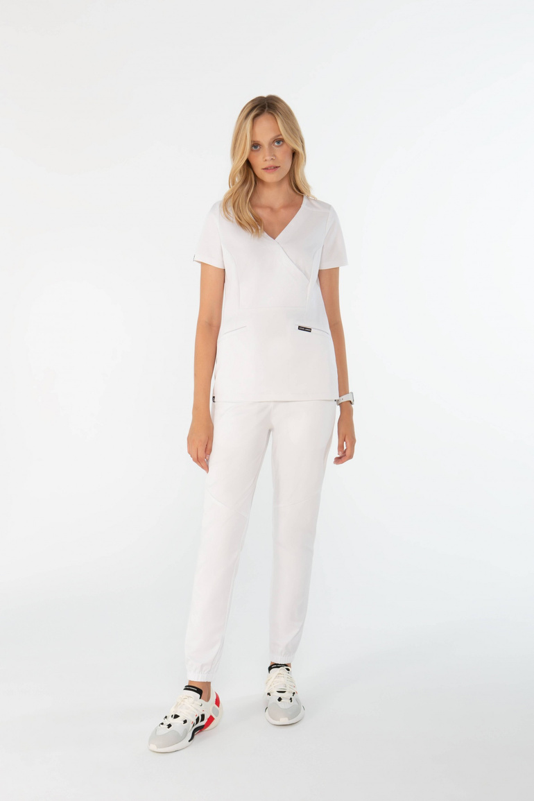 ARLES - joggery medyczne damskie - Alpine white