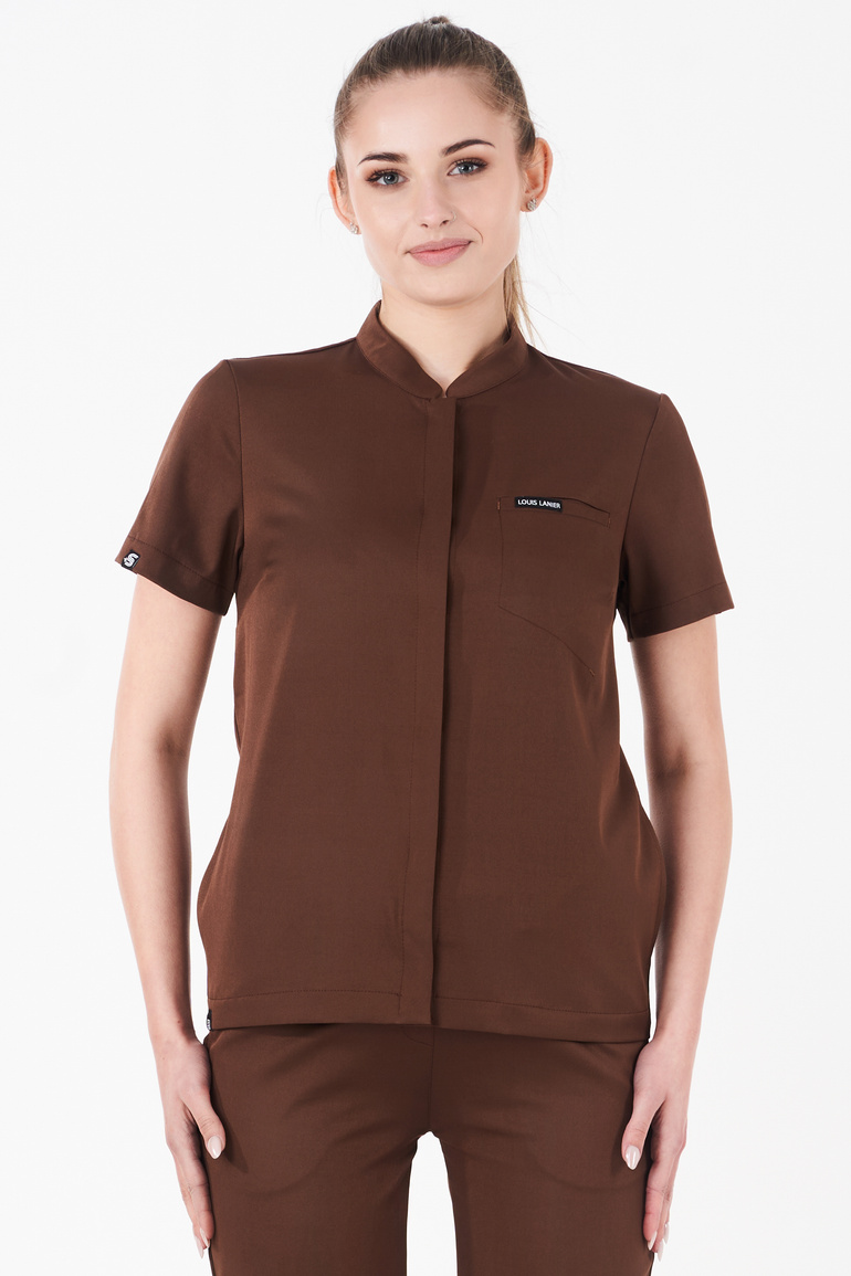 Komplet medyczny damski Louis Lanier (bluza Rouen, spodnie Arles) Chocolate brown