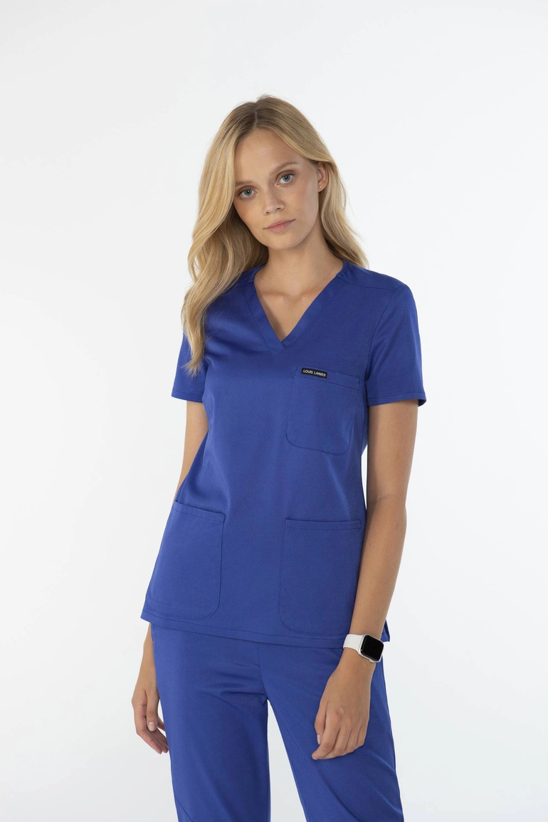 VANNES - scrub top  - Royal sapphire blue