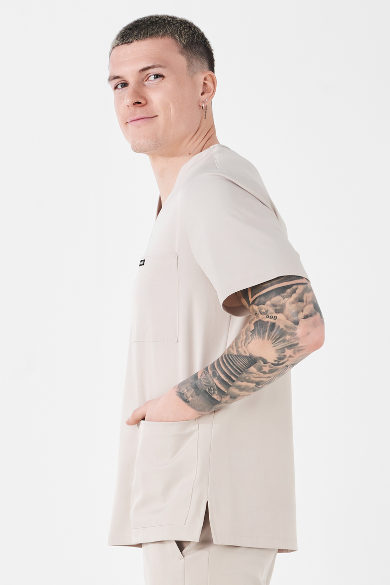 TULON - scrub top - Bone