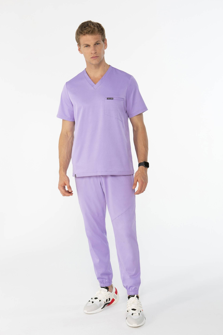SAUMUR - jogger scrub pants - Pastel violet
