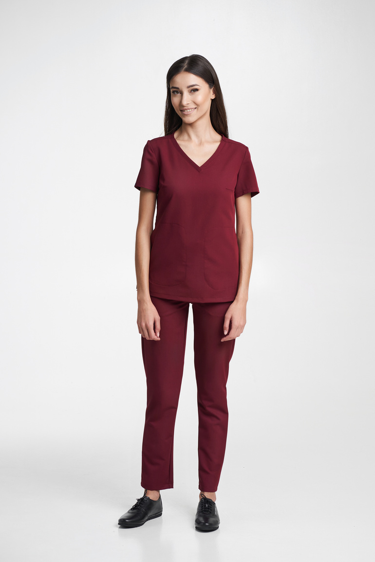 ALBA - scrub pants - Bordo