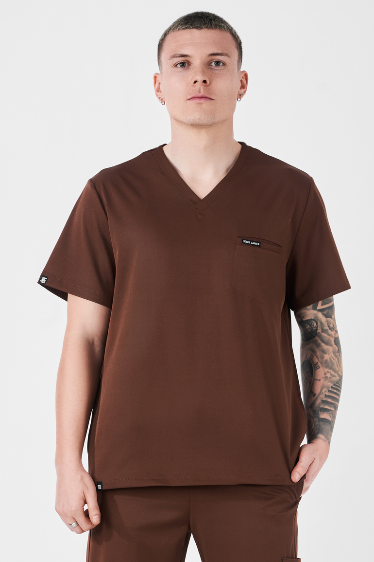 MONTPELLIER - bluza medyczna męska - Chocolate Brown