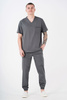 SAUMUR - jogger scrub pants - Dark Grey