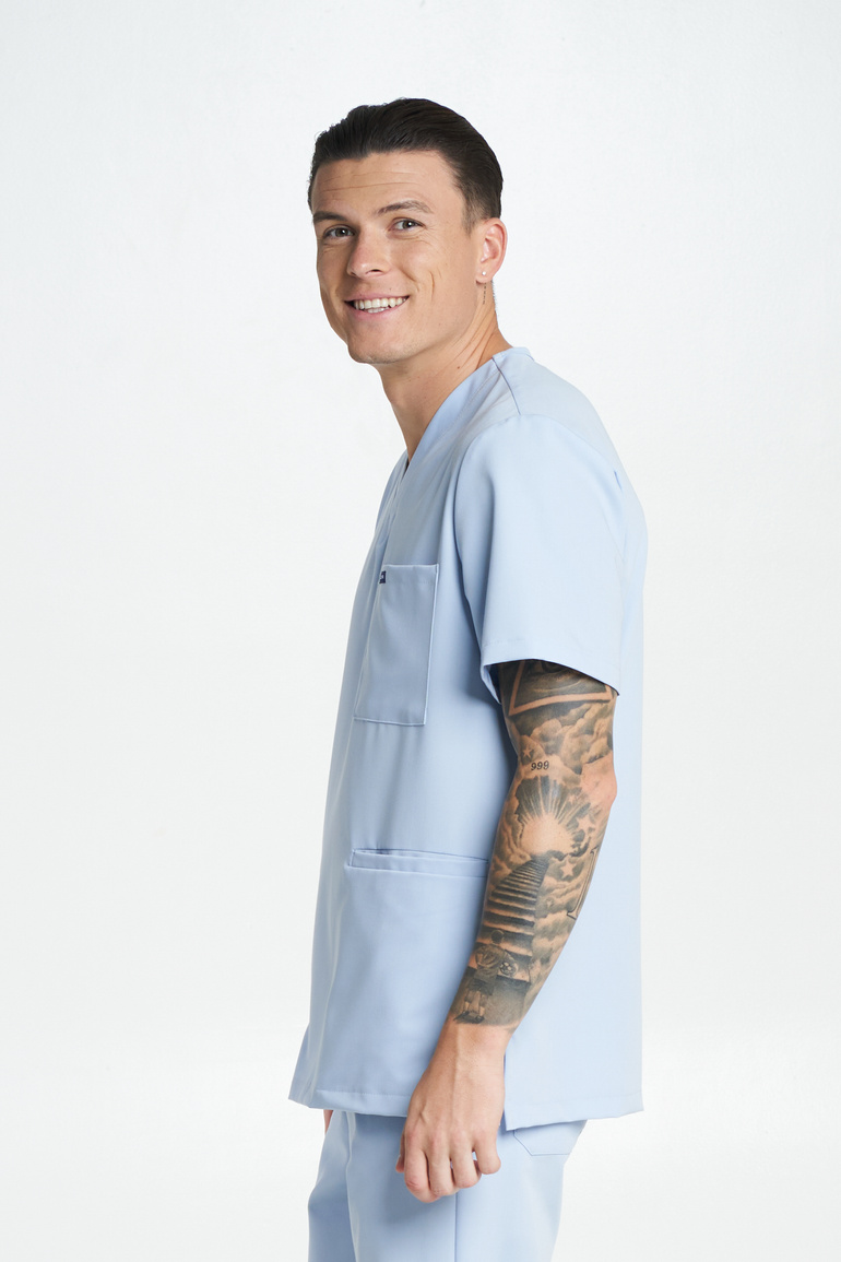 TRIEST - scrub top - Blush blue