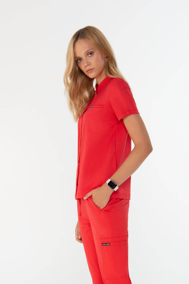 ROUEN - scrub top - Scarlet red