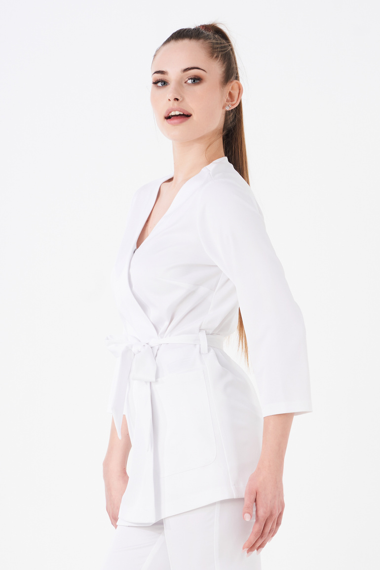 SIENA - scrub top - Chalk white