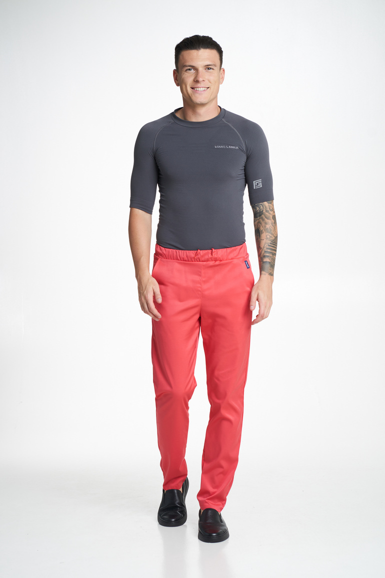 PRATO - spodnie medyczne męskie - Raspberry red