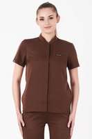 ROUEN - scrub top - Chocolate Brown