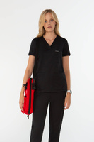 VANNES - scrub top - Onyx black