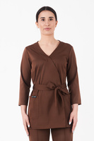 SIENA - scrub top - Chocolate Brown