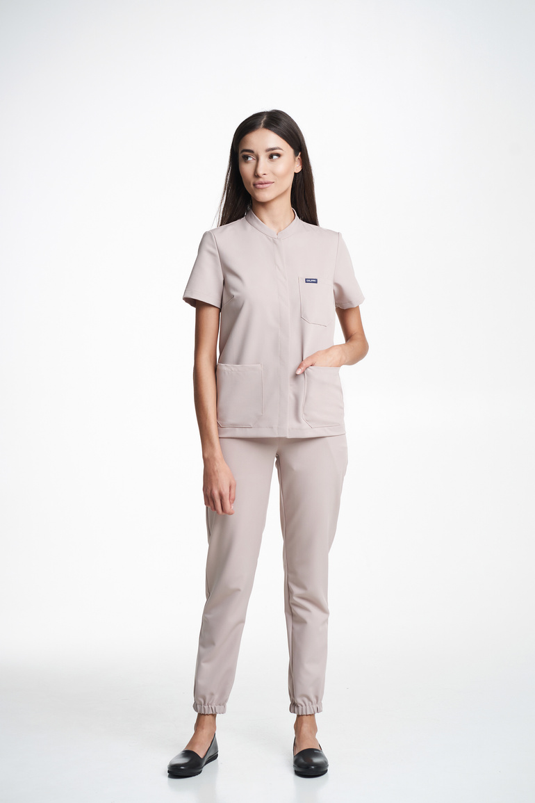 MATERA - bluza medyczna damska - Beige