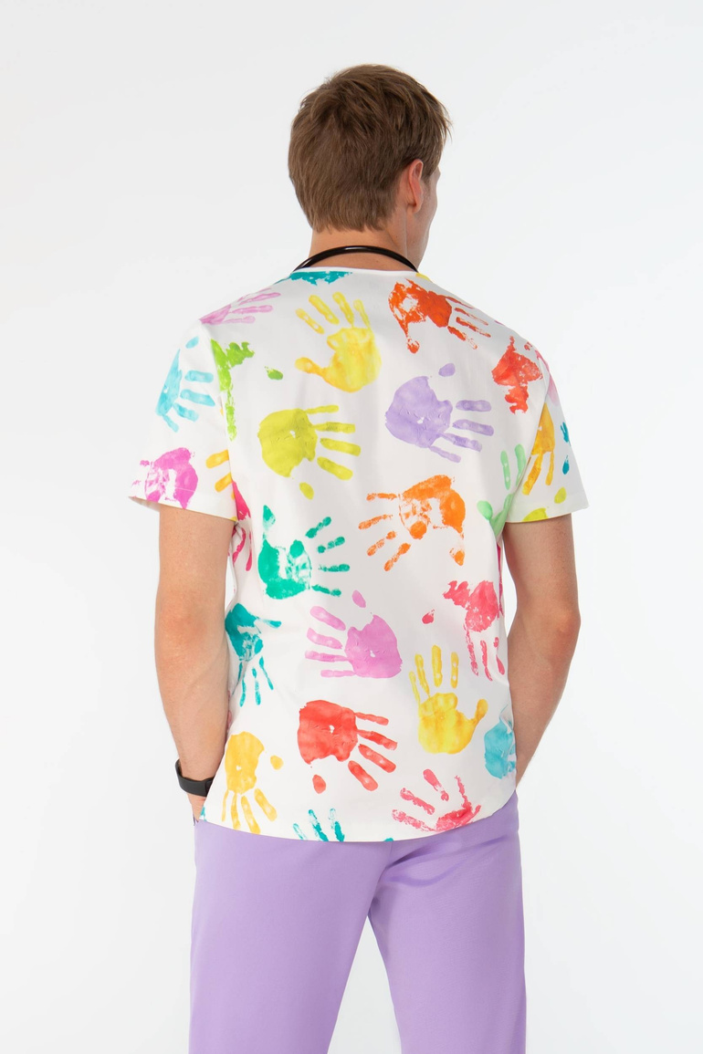 TULON - Happy hand - scrub top  