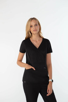 Damen-Medizinset Louis Lanier (Bluse Nantes, Joggerhose Arles) - Pure black