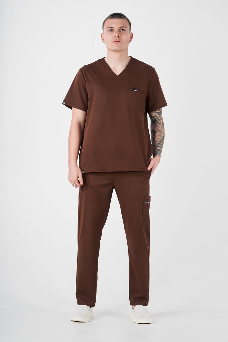 MONTPELLIER - bluza medyczna męska - Chocolate Brown