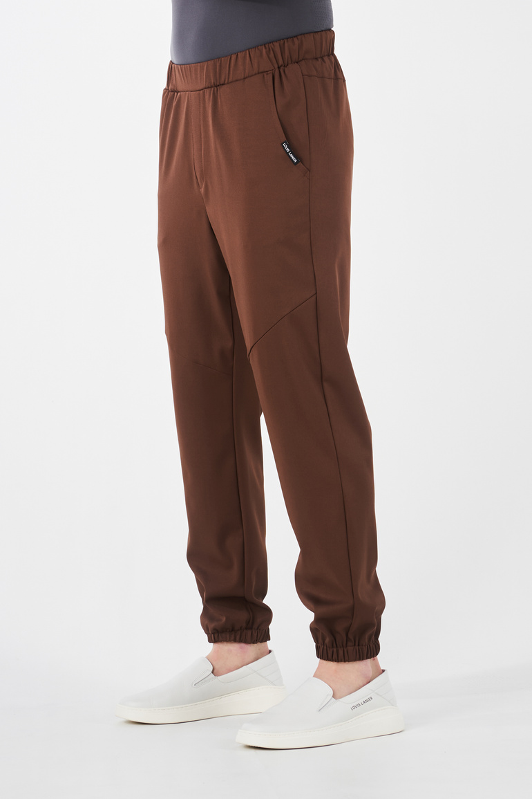 SAUMUR - jogger scrub pants - Chocolate Brown