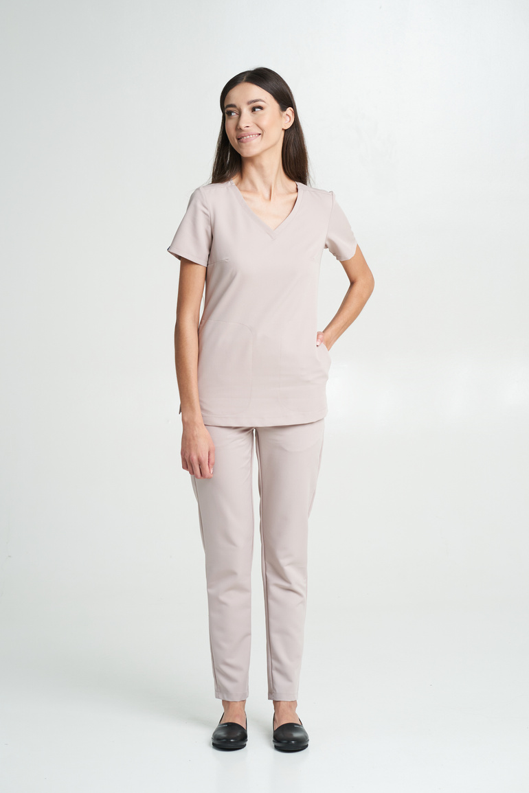 ALBA - scrub pants - Beige