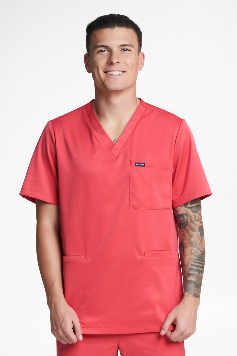 TRIEST - bluza medyczna męska - Raspberry red