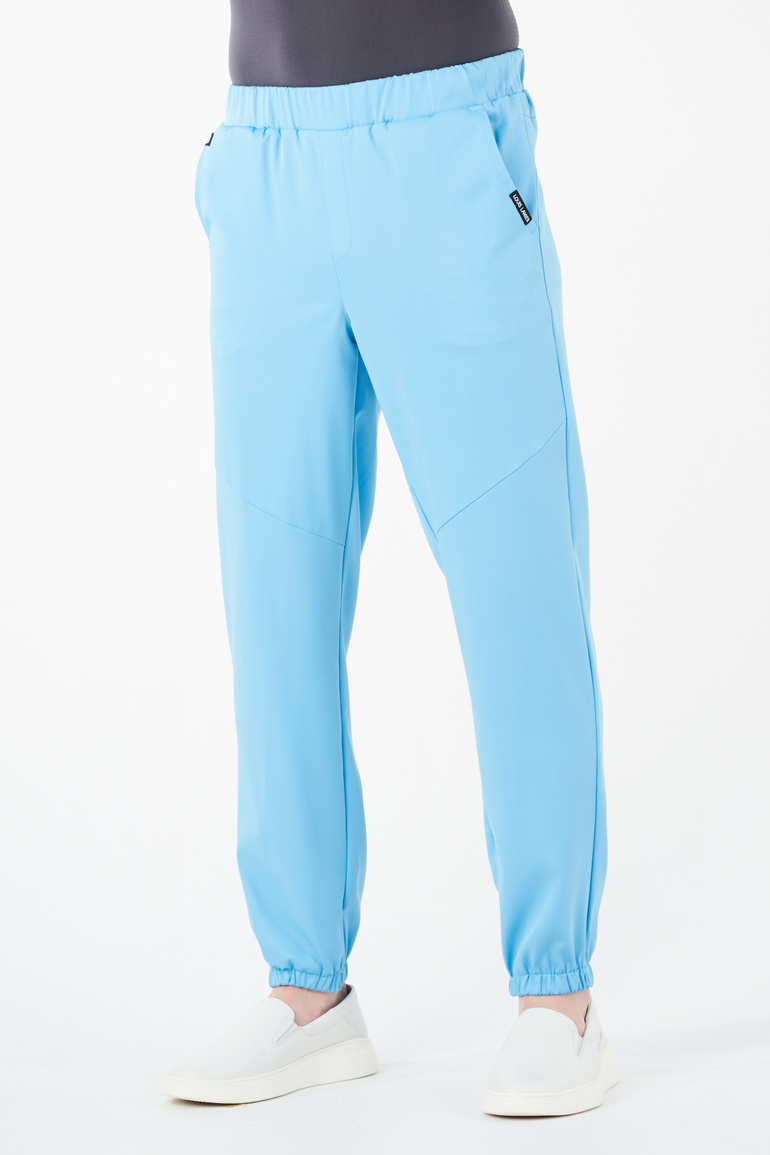 SAUMUR - jogger scrub pants - Caribbean Blue