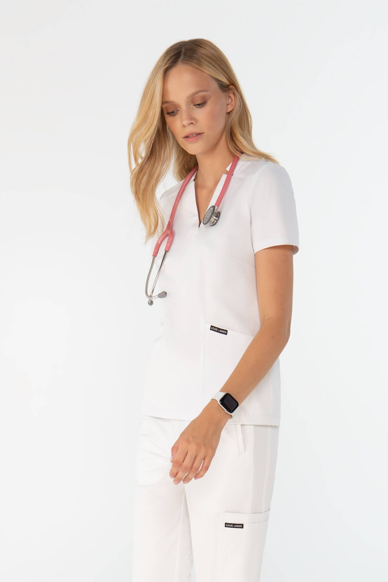 Damen-Medizinset Louis Lanier (Oberteil Arras, Hose Clamart) Alpine White