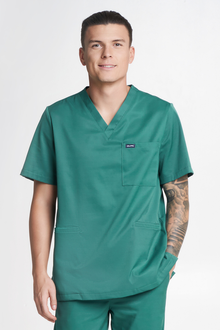 Herren-Medizin-Set CILFRI (Triest Oberteil, Cento Hose) Bold Grün