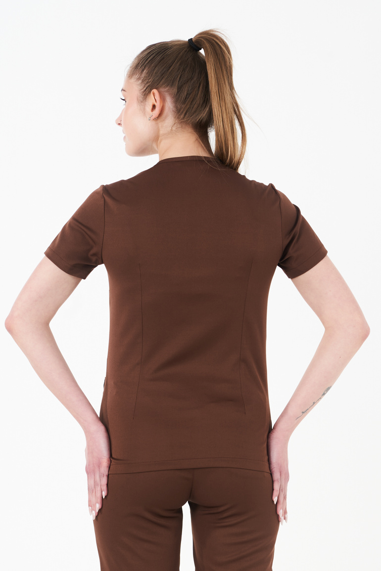 VANNES - bluza medyczna damska - Chocolate Brown